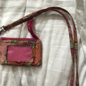 Vera bradley landyard and wallet